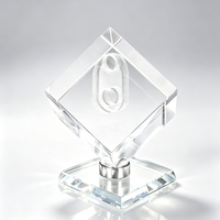 Cadre photo personnalisé en cristal de diamant K9 avec base rotative, cube photo en cristal gravé au laser, cadeau d'anniversaire de mariage