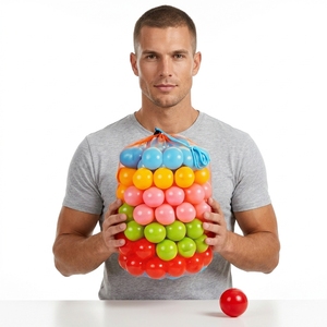 Antsy Pants - 100 Pelotas para Piscina de Pelotas para Niños Pequeños de 1 a 3 Años, Uso Doméstico, No Tóxicas, Ligeras, 5 Colores, Bolsa de Almacenamiento Reutilizable, Juguete Sensorial de Plástico - Product Image 3
