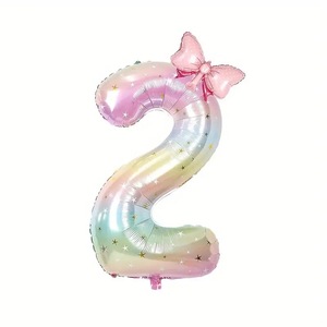 Palloncino Digitale a Forma di Fiocco con Gradiente Cielo Stellato da 40 Pollici per Decorazioni Festa Primo <span class=keywords><strong>Compleanno</strong></span> Bambina - Product Image 4