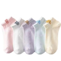 Printemps à la mode pour femmes en gros Tube court polyvalent mince Ins Mickey Preppy Style maille été bateau chaussettes