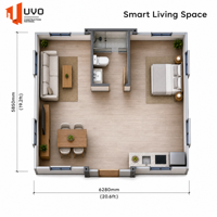 Maison extensible de luxe UVO 20FT : Maison en kit à montage rapide en 15 minutes |   Maison pliable certifiée CE, IBC et AS/NZS