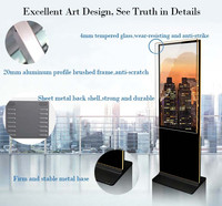 Harga pantas toko ritel tampilan Digital Signage dan Display Ppi interaktif lantai berdiri Android kios layar sentuh hitam