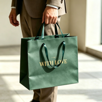 Sacs en papier de luxe noirs avec poignées, personnalisables avec votre logo, pour emballages cadeaux, vêtements, chaussures et sous-vêtements – Fournisseur chinois