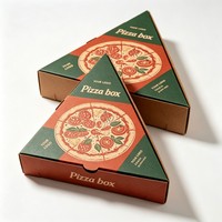 Boîte en papier de qualité alimentaire en gros pour pizza, boîte d'emballage pour pizza triangulaire, boîte personnalisée pour snacks et produits de boulangerie