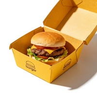 Caja de Papel Corrugado para Hamburguesas y Sándwiches, Compostable, Biodegradable, Ecológica, con Laminado Mate y Logotipo Personalizado al por Mayor