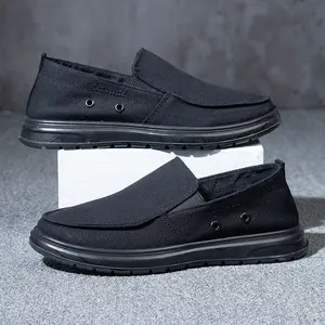 รองเท้าผ้าใบส้นแบนสีดำคลาสสิกข้อต่ำขนาด46 47 48สำหรับผู้ชายรองเท้าสไตล์เดินสบายรองเท้าผ้าใบรองเท้าผ้าใบส้นเตี้ยสำหรับผู้ชาย