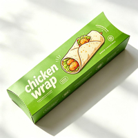 Emballage en gros pour rouleaux de poulet shawarma, emballage à emporter pour déjeuner, boîte en papier pour wraps de poulet, boîte personnalisée pour snacks de poulet