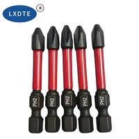 Embout de tournevis Phillips LXD 50 mm PH2 en acier S2, pointe magnétique en oxyde noir, tige hexagonale de 1/4 po pour perceuses électriques et mécaniciens professionnels