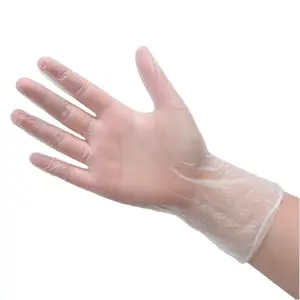 Guantes de PVC desechables transparentes GMC 100PCS Guantes de vinilo de grado alimenticio Guantes de trabajo sin polvo