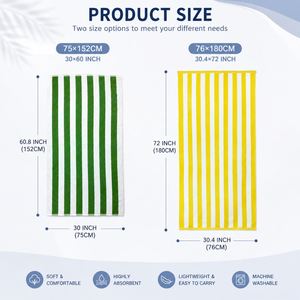 Toalla de Playa Personalizada con Logotipo, Toalla de Baño para Viaje y Gimnasio, 500G, Algodón, Rayas, Grande, Suave, Absorbente, Secado Rápido, para Piscina - Product Image 3
