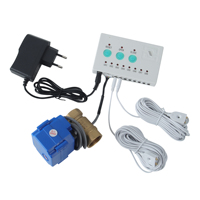 3/4 Zoll DN20 Messing-Wasserleckalarm-Absperrventilsystem mit 2 Kabelgebundenen Wasserleckdetektoren 6m Kabel für Gebäudeschadensbekämpfung