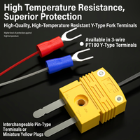 Sonde de température flexible de type K blindée, capteur de température de type Pt100/E/J/T