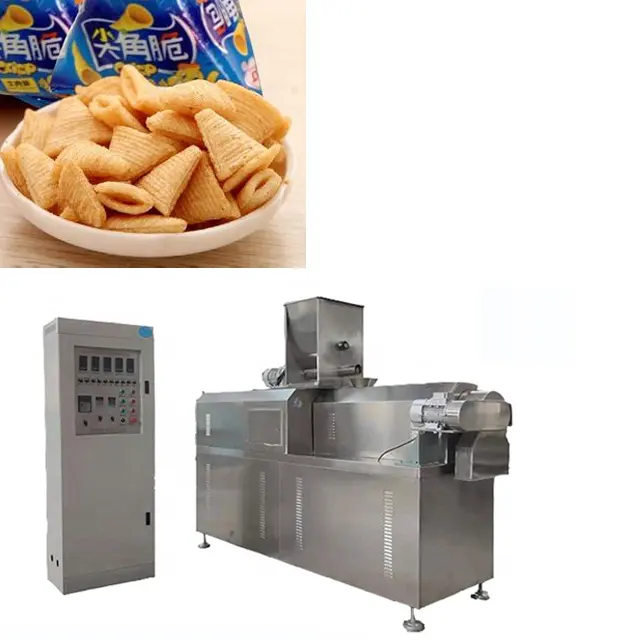 fried snack food making machine bugles puff snack production line crispy chips bugles process line