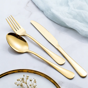 Luxury Hotel Wedding Restaurant Knife Fork Spoon Set Gold Stainless Steel Cutlery Set - Product Image 2