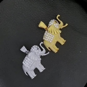 Collar de Elefante con Diamantes, Chapado en Oro de 18K, de Acero Inoxidable, Estilo Cristiano, Clásico, Unisex, para Aniversario, Venta al Por Mayor - Product Image 2