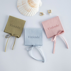 Vinknde Jewelry Velvet <b>Pouch</b> Square <b>Drawstring</b> Storage Bag For Rings And Precious Stones - Product Image 1