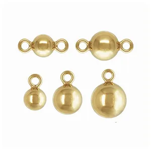GP ball connector 14K Gold Filled Round Ball Connectors Plain Ball Connector Charm Jewelry Findings 1/20 14K 3mm 4mm