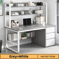 Escritorio Moderno y Sencillo de Madera con Cajón de Hierro Ajustable para Computadora, Mueble Duradero para Oficina en Casa para Espacios Pequeños, Uso Mayorista