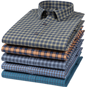 Camisas de Manga Larga de Alta Calidad para Hombre, Corte Entallado, Camisa de Vestir a Cuadros de Lujo 100% Algodón - Product Image 2