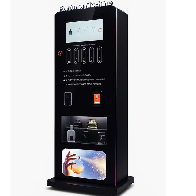 USA Smart Self-Service Fragrance Freestanding Perfume Spray Vending Machine With 15.6 Inch Touch Screen, Coin/Card/Cash Payment