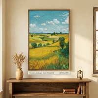 Dipinti e Opere d'Arte Murale, Dipinto a Olio Dipinto a Mano, Paesaggio Decorativo su Tela, Stile Wabi-Sabi, Impasto Scultoreo per
