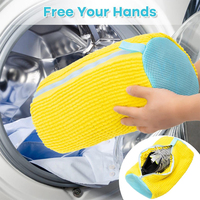 Sac de lavage durable en polyester résistant à la déchirure avec fermeture à glissière cachée Sac à linge pour baskets et chaussures de nettoyage en profondeur