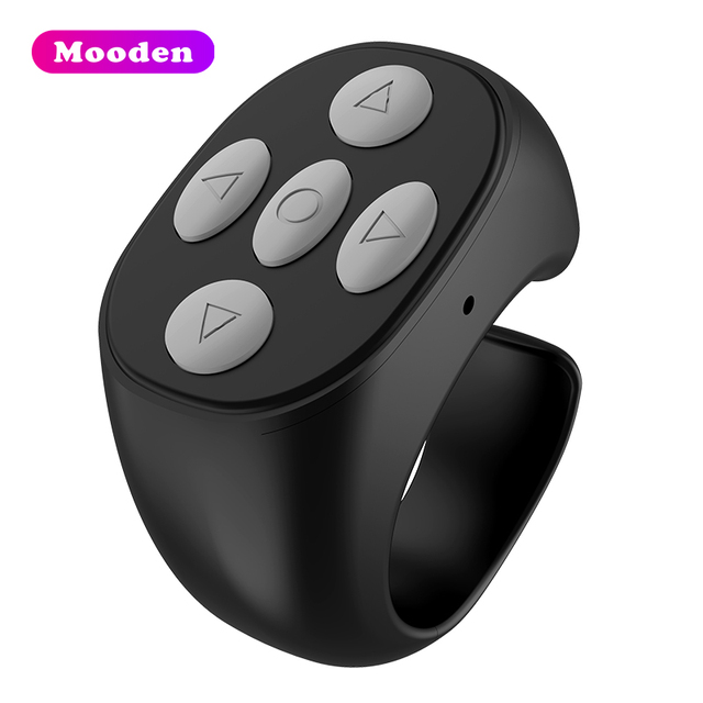 L JX05 Ring BT Remote Control Fingertip Selfie Smart Control Mini Keyboard Rechargeable Browsing Controller for TikTok APP