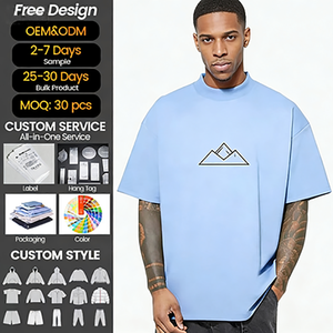 T-shirt décontracté personnalisé avec logo, en coton tricoté 100 %, coupe oversize, respirant et à séchage rapide, collection Printemps 2026 pour hommes (OEM) - Product Image 1