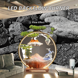 Quemador de Incienso de Resina con Luz LED y Diseño de Cascada de Reflujo, Estilo Arte Folclórico, Souvenir para el Hogar 2024 - Product Image 2