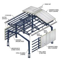 Nave Industrial Prefabricada de Bajo Costo para Avicultura, Estructura de Acero, Construcción Rápida para Uso en Almacenes o Talleres