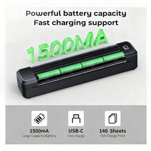 Imprimante portable mini sans fil X8 à faible coût, interface pour téléphone, ordinateur, voyage, entreprise, photo, petite taille avec application gratuite - Product Image 6