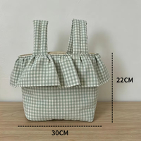 Sac fourre-tout en polyester et coton à petits carreaux et volants, multi-usages, pour poussette et couches de bébé, vente en gros