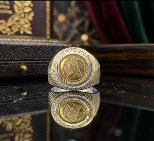 Designer Gold Plated Copper and Brass Men <b>Finger</b> <b>Ring</b> Fashion Jewelry with Classic Festive Style for Wedding Party Traditional - Product Image 2