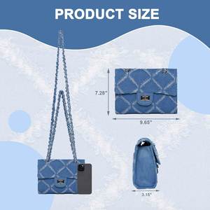 Bolso Tote de Moda en Tela Vaquera, Bolso de Mano de Diseñador para Mujer, Bolso Tote de Tela Vaquera - Product Image 2