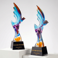 Trophée en cristal K9 aile de faucon Jadevertu en forme d'aigle, en pâte de verre, avec gravure personnalisée, récompense de reconnaissance, style sportif, coffret cadeau