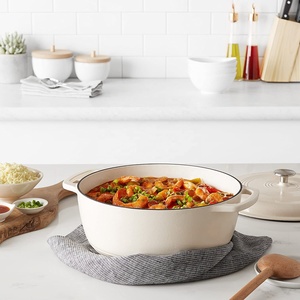 6 QT Trắng tráng men gang Hà Lan lò - Product Image 3