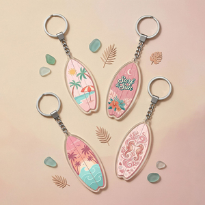 Porte-clés en plastique à motif de dessin animé, thème plage estivale, léger, tendance mode, cadeau promotionnel d'entreprise, vente en gros - Product Image 1
