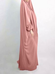 Abaya longue en laine tissée pour femmes, manches longues, vêtements musulmans islamiques, hijab décontracté - Product Image 6