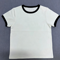 T-shirt Ringer en Coton Tricoté Uni Léger et Doux pour Homme, Coupe Classique, Logo Personnalisé, Vente en Gros