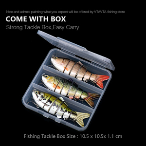 Kit de pêche combiné 3 pièces/boîte, 6 segments, Pesca, 10 cm, 17,5 g, leurre coulant réaliste, wobbler, ensemble de leurres de pêche, boîte à leurres durs, swimbait - Product Image 6