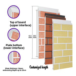 Panneau sandwich moderne en métal sculpté en PU Panneaux décoratifs imbriqués résistants à la rouille UV pour la construction de murs extérieurs Toits EPS - Product Image 4
