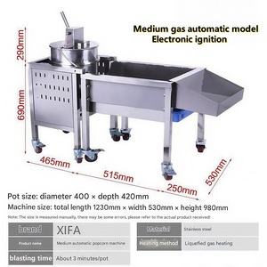 Nueva Máquina de Palomitas de Maíz Semiautomática con Calentamiento a Gas, con Paleta Mezcladora y Cuchara, 220V, Alta Productividad - Product Image 4