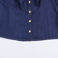 Camisa de Mezclilla de Manga Larga con Decoración en Capas y Cierre de Botón para Mujer, TAOP&ZA, Nueva Colección Otoño 2026, 6147181 6147170