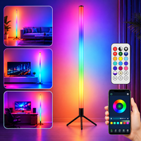Lampu Lantai Sudut LED 16 Juta Warna DIY Smart RGBICW Pencahayaan Ambient untuk Ruang Tamu Kamar Tidur Ruang Gaming