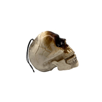 Décoration d'Halloween animatronique LED, accessoire effrayant suspendu, squelette simulé parlant lumineux électrique, tête de crâne animée