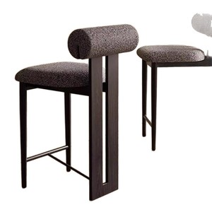 Bar <b>Stool</b> With Backrest Solid Wood High Seat Living Room Chair Stable Design - Product Image 4
