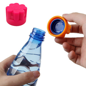 Ouvre-bouteille en silicone, tournevis antidérapant, accessoire pour bouteille d'eau minérale, outil pour boissons, orange, rose, rouge rose - Product Image 2