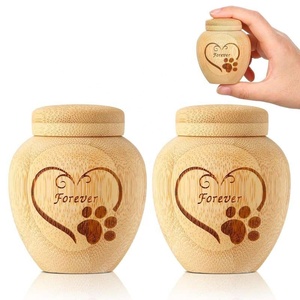Nouvelle Arrivée : Boîte Commémorative en Bois de Bambou Naturel pour Cendres, avec Motif Empreinte de Patte, pour Chiots, Chatons et Jeunes Animaux de Compagnie – Coffret Souvenir - Product Image 2