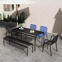 Chaises et tables de style industriel pour espaces de loisirs extérieurs, idéales pour salons de thé, cafés, balcons créatifs – Fer doré, argenté, bleu, noir