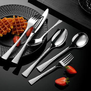 ชุดช้อนส้อมสเตนเลสสตีล 304 แบบสองด้านลายฟิชเทล สำหรับมีดสเต็ก ส้อม และช้อน เหมาะสำหรับร้านอาหารและงานจัดเลี้ยง - Product Image 2